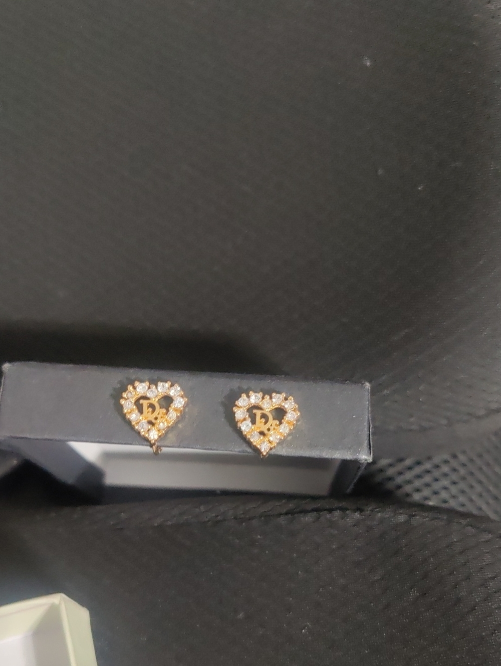 Christian Dior Gold Heart Crystal Clip-On Earrings w/ COA – Vintage HTF Rare - Picture 4 of 12